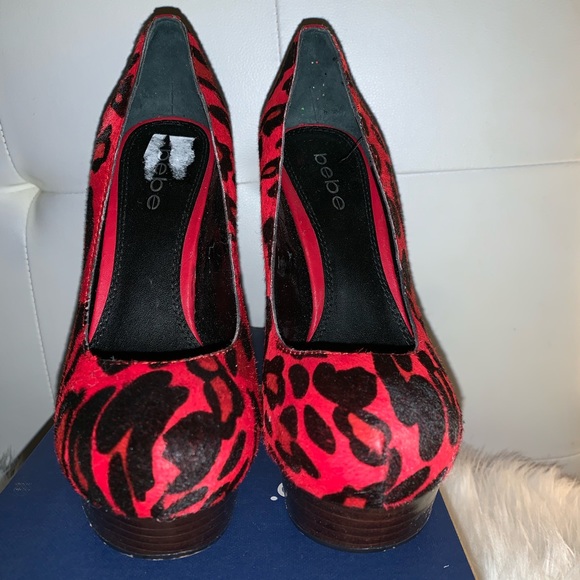 Bebe Red leopard Pony Hair Stilettos - Picture 3 of 4